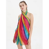 billige Regnbue Alt-Regnbue Stolthet skjerf Fritid Dame Unisex Voksne Pride-parade Festival Halloween Karneval Enkelt karnevalskostyme