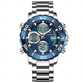 abordables Relojes mecánicos-Reloj de pulsera deportivo para hombre, con alarma LED, pantalla de doble horario, reloj digital de cuarzo para hombre, reloj electrónico resistente al agua para hombre.