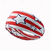 preiswerte Haarstyling-Zubehör-Stirnbänder mit amerikanischer Flagge für Männer, patriotisches gedrehtes Haarband in Rot, Weiß und Blau, dehnbares, sportliches Haar-Accessoire für den Unabhängigkeitstag der USA, den Gedenktag