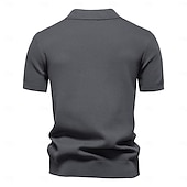 preiswerte Klassisches Poloshirt für Herren-Herren Polo Strick-Polopullover Geschäft Lässig V Ausschnitt Kurzarm Formell Einfarbig Texture Neuheit Sommer Ganzjahres Hellblau Schwarz Weiß Marineblau Armeegrün Dunkelgray Polo