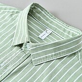 voordelige heren overhemd met knopen-Voor heren Overhemd Zomer overhemd Normaal shirt Strand hemd Overhemd met knopen Wit blauw Groen Grijs Korte mouw Gestreept Revers Vakantie Hawaii Zak Kleding 100% katoen Modieus Casual Comfortabel