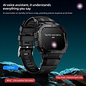 رخيصةأون ساعات ذكية-LOKMAT OCEAN GT ساعة ذكية 1.75 بوصة سمارت ووتش بلوتوث عداد الخطى تذكرة بالاتصال متتبع النوم متوافق مع Android iOS نسائي رجالي إسبات الطويل مكالمات بدون يد ضد الماء IP68 علبة ساعة 51 ملم