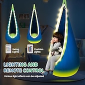 baratos Atividade ao Ar Livre-O balanço com luzes oferece efeitos de iluminação ajustáveis, tornando-o perfeito para uso interno e externo. Fácil de instalar, adequado para brinquedos com autismo