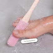 cheap Bathing &amp; Personal Care-Toe Cleaning Brush, Toe Gap Cleaning Brush Long Handle,Silicone Foot Scrubber for Shower,Feet Cleaner Scrub Foot Care for Seniors,Elderly, Men and Women