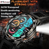 זול שעונים חכמים-שעון חכם kt80 גשש כושר amoled בגודל 1.46 אינץ&#039; עם פנס, שיחות בלוטות&#039;, צג שינה, עמיד למים IP68, 100+ מצבי ספורט, המתנה ארוכה, תואם לאנדרואיד iOS