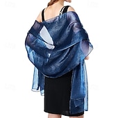 economico Scialli-Scialle Donna Elegante Signore Senza Maniche Poliestere Stole da matrimonio Con Colore puro Per Matrimonio Estate