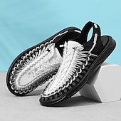 preiswerte Urlaubsandalen-Herren-Sneaker in Rot und Marineblau, Laufschuhe mit einzigartigem Schnürdesign und gepolsterter Sohle für Sport und Freizeit