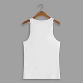 billige Herre Elite T-skjorter &amp; Tank-Herre Grafisk Singleter Vest topp Underskjorte Ermeløs T skjorte 3D-utskrift Crew-hals Skjorte Mote Utendørs Fritid Gate Avslappet Daglig Hvit Vår sommer Klær S M L XL 2XL 3XL