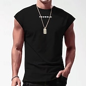 economico Canotte da palestra-Per uomo Canotta Maglietta smanicata Canottiera Maglietta senza maniche Senza Maniche Girocollo Estate Lettera Moda Designer Essenziale Stampato Vacanza Streetwear Uscire Nero Bianco Rosso Maglietta
