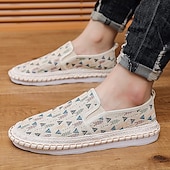 preiswerte Herrenpantoletten &amp; -slipper-Hellblaue Herren-Slipper aus Canvas mit geflochtener Sohle – lässiges und bequemes Schuhwerk für Sommer, Strand und Urlaub