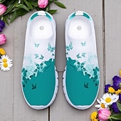 economico Sneakers da donna-Scarpe da passeggio da donna in maglia bianca con stampa di libellule colorate – slip-on casual leggere e traspiranti per passeggiate all&#039;aperto, viaggi estivi e uso quotidiano