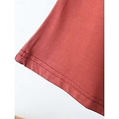 billige Plain t-skjorte-Dame Bluse Helfarge Stilfull Fritid Kortermet V-hals Vanlige topper Daglig Svart Hvit Rosa Rød Marineblå Sommer Vår