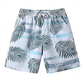 voordelige Heren Elite Shorts-Voor heren Korte broek Strandshorts Trekkoord Grafisch Blad dier Ademend Sneldrogend Knielengte Buiten Vakantie Huis Vakantie Etnische stijl Meerblauw Leger groen Rekbaar