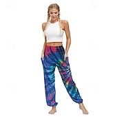 cheap Bottoms-Retro Vintage Boho 1970s Harem pants Yoga Pants Hippie Tie Dye Smocked Waist Rainbow Fancy Dress Women's Halloween Carnival Pride Parade Pride Month Festival Adults' Pants