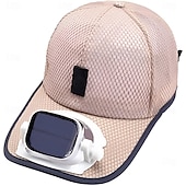 preiswerte Ventilator-Solarventilator-Hut, Baseballkappe mit Solarventilator, Sommer-UV-Schutz, breite Krempe, Netz-Strandhut, solarbetrieben/USB-Aufladung