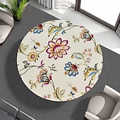 cheap Kitchen &amp; Table Linens-Round Vinyl Fitted Tablecloth with Flannel Backing Elastic Edge Design Table Cover Waterproof Oil-Proof PVC Table Cloth Stain-Resistant Wipeable for Round Table