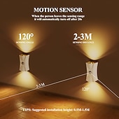 cheap Puck Lights-1 Pc Magnetic Charging Induction Wireless Wall Light Non drilling Three color Dimming Intelligent Human Sensing Room Bathroom Corridor Staircase Lighting Type-C Charging