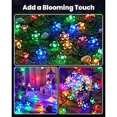 voordelige Zonne-lichtslingers-1 st. buitenzonne kersenbloesem lichtsnoer kampeertent binnenplaats tuin boom hek decoratieve verlichting bruiloft festival binnen en buiten decoratieve lichtsnoer