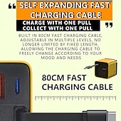 cheap Tool Accessories-3 in 1 GaN Charger,Scalable 80w Max Fast Charger Module with Type-C Cable and 2 USB Ports, for iPhone, Phone and Laptops