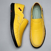 Χαμηλού Κόστους Slip-On Καθημερινά Παπούτσια-Ανδρικά πορτοκαλί μοκασίνια από τεχνητό δέρμα, άνετα, casual παπούτσια, ιδανικά για καθημερινή χρήση και χαλαρές εξόδους.