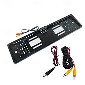 economico Telecamera posteriore auto-Telecamera posteriore con cornice per targa UE con visione notturna a 8 LED – Telecamera di retromarcia impermeabile per parcheggio auto