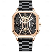 preiswerte Quarz-Uhren-Mode für Männer Armbanduhren Luxus Chronograph leuchtend wasserdicht Datum Mann Uhr quadratisches Zifferblatt Leder Quarz Herrenuhren