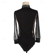 cheap Boys&amp;Men Figure Skating Costumes-Men's Boys Figure Skating Costumes High Elasticity Training Competition Skating Wear Classic Crystal / Rhinestone Long Sleeve Ice Skating Figure Skating