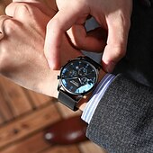 preiswerte Quarz-Uhren-635 Herren Multifunktions-Quarzuhr – wasserdicht, leuchtendes Zifferblatt, Kalender, Stoppuhr, modisches Edelstahlarmband, Business- &amp; Casual-Stil