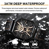 preiswerte Quarz-Uhren-Mode für Männer Armbanduhren Luxus Chronograph leuchtend wasserdicht Datum Mann Uhr quadratisches Zifferblatt Leder Quarz Herrenuhren
