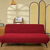 ieftine Cuvertură Canapea-huse de canapea, husă futon pentru canapea extensibilă fără brațe, husă elastică pentru canapea extensibilă fără brațe, model jacquard din spandex, caracteristică elastică pentru canapea extensibilă pliabilă