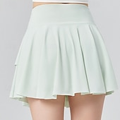 abordables Faldas y Skorts para Mujeres-Mujer Color sólido Falda casual Faldas de tenis con pantalones cortos Multi capa UPF50+ Dispersor de humedad Tenis Golf pepinillo Negro Blanco Amarillo Ropa de tenis