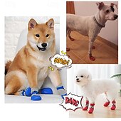 baratos Botas &amp; Protetores de Patas-Meias antiderrapantes para cães para evitar lamber as patas, sapatos para cães em pavimento quente, botas para cães pequenos, médios e grandes, botas com controle de tração &amp;protetores de patas para