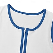 cheap Tank Tops-Men's Tank Top Vest Undershirt Sleeveless Shirt Sleeveless U Neck Summer Patchwork Independence Day Fashion Sporty Classic Zipper Casual Gym Street White Top Tee for Men