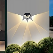 economico Applique per esterni-1 lampada da parete solare impermeabile per esterni con 58 LED, illuminazione per cortile, portico, garage, giardino, tre modalità di illuminazione intelligente con rilevamento del corpo umano, luci da parete su e giù