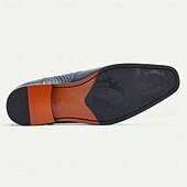 cheap Classic Dress Shoes-Men&#039;s Premium Navy Blue Crocodile Leather Lace-Up Dress Shoes for Exclusive Weddings, Galas and Formal Occasions