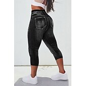 levne Modrá 3D tisk-Dámské legíny capri kalhoty 3D tisk chinos městská móda příležitostné do délky lýtek vysoký pas grafický tisk pohodlné měkké komfortní elastické venkovní ulice černé červené modré letní úzké
