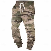 billiga Joggingbyxor-Kamuflasje Kamouflage Ledigt Herr 3D-utskrift Joggingbyxor Joggare Byxor Utomhus Gata Ledigt / vardag Polyester Grön Kaki Grå S M L Medium Midja Elasticitet Byxor
