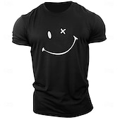 billiga Mäns grafiska t -shirt-Herr Grafiska tryck Abstrakt T-shirt Grafiska utslagsplatser 100 % bomull Kortärmad Grafisk Skjorta Heather Grey Svart Vit Bekväm t-shirt Utomhus Gata Modedesignerkläder