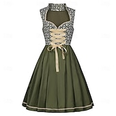cheap Dirndl-Oktoberfest Dress Maid Bavarian Wiesn Women&#039;s Party Beer Festival Traditional Style Cloth Without Blouse