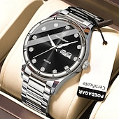 abordables Montres à quartz-878 nouvelle montre multifonctionnelle rétro pour hommes, double calendrier, veilleuse, montre à quartz étanche pour hommes