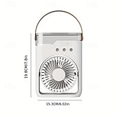 Недорогие Вентиляторы-Портативный USB-вентилятор с 5-скоростным охлаждением, увлажнителем и светодиодной подсветкой – мини-настольный охладитель воздуха для использования дома и на улице