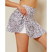abordables Faldas y Skorts para Mujeres-Mujer Leopardo Rayas Falda casual Faldas de tenis con pantalones cortos Tobillo Alto Transpirable Tenis Golf pepinillo Negro Caqui Ropa de tenis