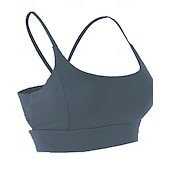 abordables Soutiens-gorge de sport &amp; gilets-Femmes Couleur Unie Soutien-gorge de tennis Sans manches Dos nu Résistant aux Chocs Évacuation de l&#039;Humidité Respirant Tennis Le golf Jogging Col en U Dos à Lanières Noir Blanche Jaune Vêtements de