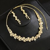 levne Sady šperků-Svatební šperky Soupravy 2 Umělé diamanty 1 x náhrdelník Náušnice Dámské Elegantní stylové Klasické Půvab Klasika láska Drahocenný Sada šperků Pro Svatební Dar