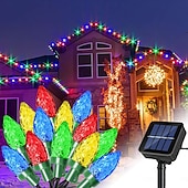 お買い得  ＬＥＤライトストリップ-7m ストリングライト 50 LED EL 5mm 1セット 取り付けブラケット 1セット RGB ホリデーライト ソーラー クリエイティブ 屋外 ソーラーパワー