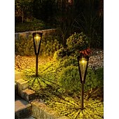 abordables Luces de camino y linternas-Luces solares LED para caminos al aire libre, impermeables, IP65, con encendido y apagado automático y 2 modos de iluminación. Iluminación de paisajes al aire libre para patios, jardines, caminos,