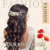 preiswerte Haarstyling-Zubehör-Haarschmuck für die Hochzeit, glitzernder Kristall-Haarkamm, goldfarbene Perlen-Kopfbedeckung für Brautjungfern, Blumen-Kopfschmuck für Frauen und Mädchen