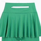 tanie Spódnice i szorty damskie-Damskie Solidne kolory Spódnica casualowa Spódnica tenisowa z legginsami Pofałdowany Boczne kieszenie Szybkie wysychanie Bransoletka tenisowa Golf Pikle Doły Czarny Biały Fioletowy Odzież tenisowa