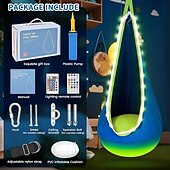 baratos Atividade ao Ar Livre-O balanço com luzes oferece efeitos de iluminação ajustáveis, tornando-o perfeito para uso interno e externo. Fácil de instalar, adequado para brinquedos com autismo