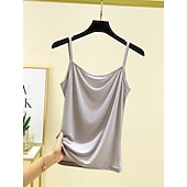 ieftine Top simplu-Pentru femei Camisole Tank Top Culoare solidă Zilnic Fără manșon Stil Nautic Topuri obișnuite Zilnic Fără Spate Albastru Deschis Gri Fier Albastru denim Verde matcha Negru Vară